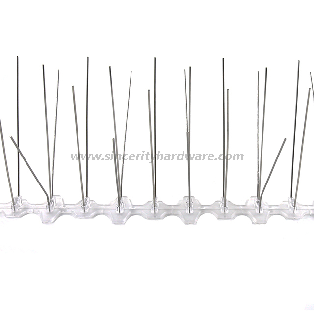 SHPC-72: 5 Rows Bird Spikes with PC Base And Stainless Steel 304 